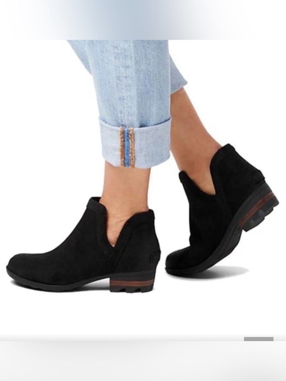 Sorel Lolla black suede ankle boots